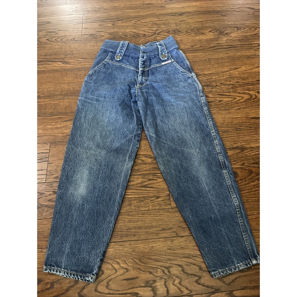 Vintage Bubble Leg Oxygen Jeans ~ Size 30 (28" Waist) Stretchy Waist Denim Read